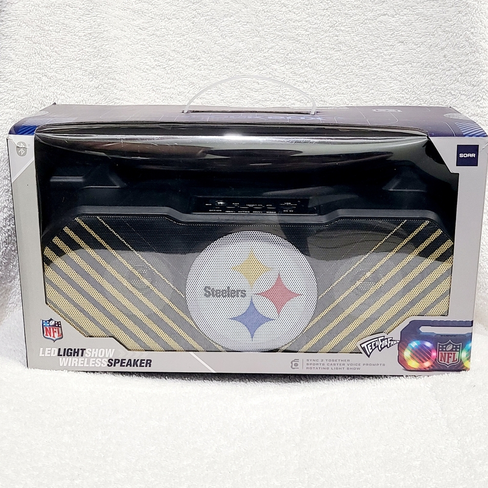 NFL Pittsburgh Steelers LED Light Show Wireless Speaker USB Bluetooth Speaker